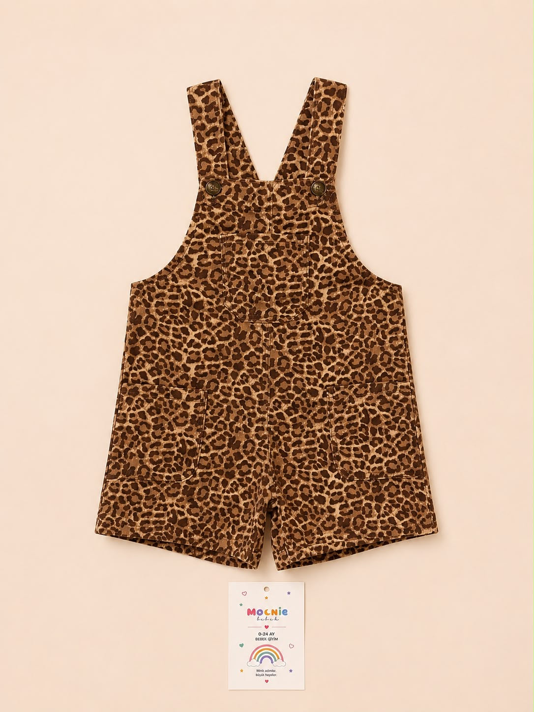 Leopar Desenli Askılı Queen Salopet