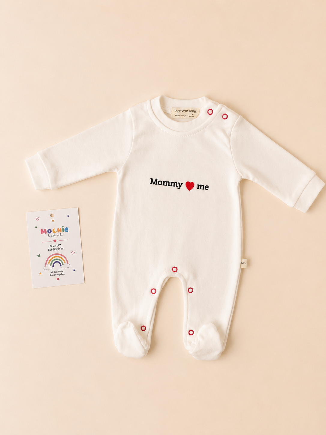 Mom & Dad Yazılı Patikli Evander Bebek 5´li Set Tulum