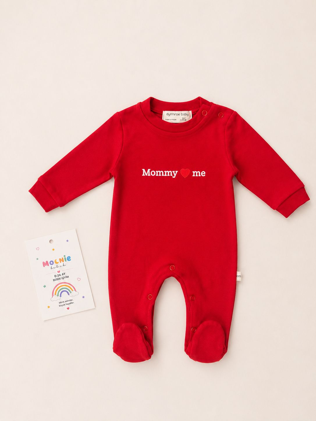 Mom & Dad Yazılı Patikli Evander Bebek 5´li Set Tulum