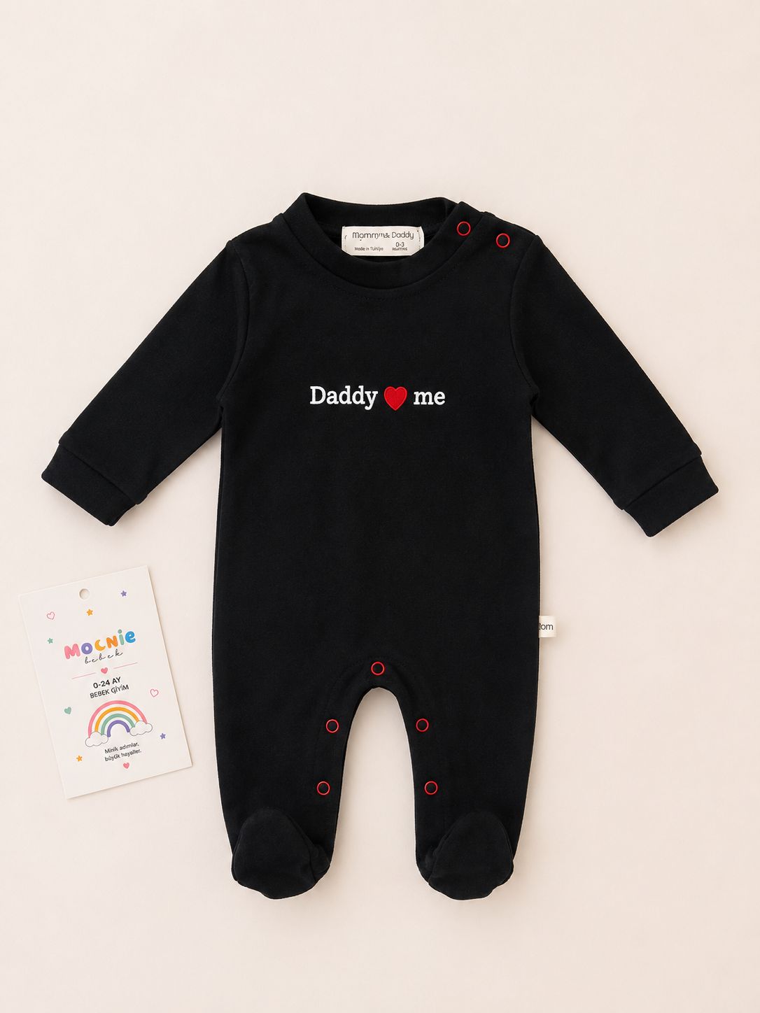 Mom & Dad Yazılı Patikli Evander Bebek 5´li Set Tulum
