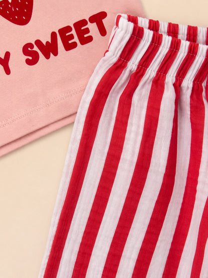 Berry Sweet Müslin Pantolonlu Amélie Takım