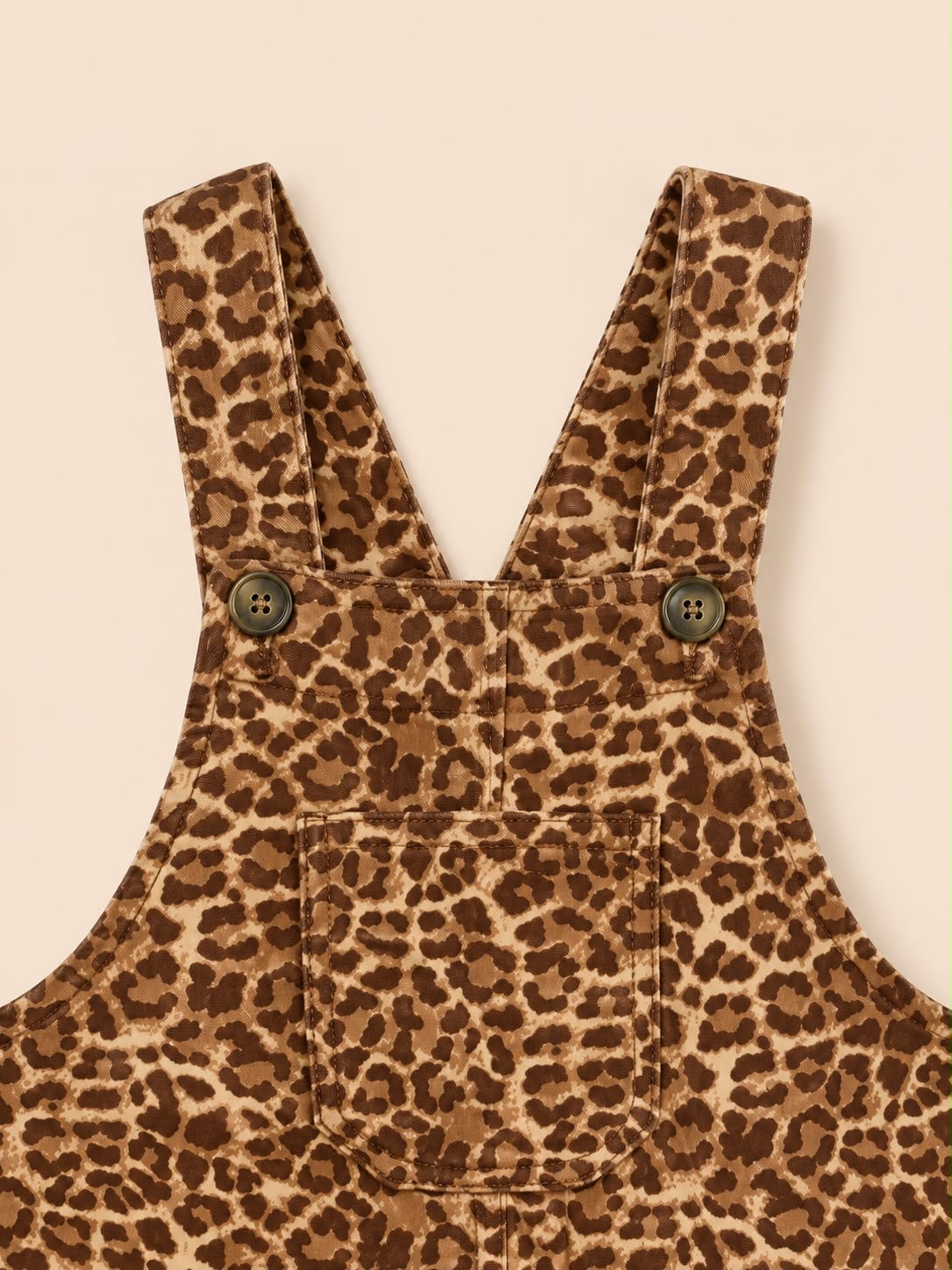 Leopar Desenli Askılı Queen Salopet