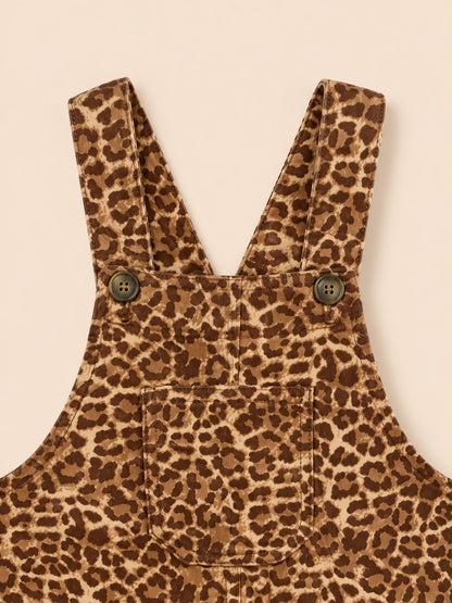 Leopar Desenli Askılı Queen Salopet