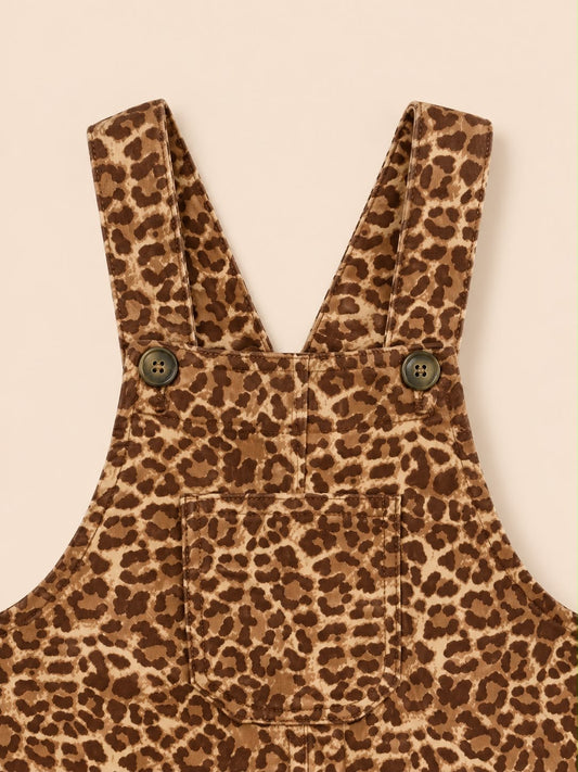 Leopar Desenli Askılı Queen Salopet